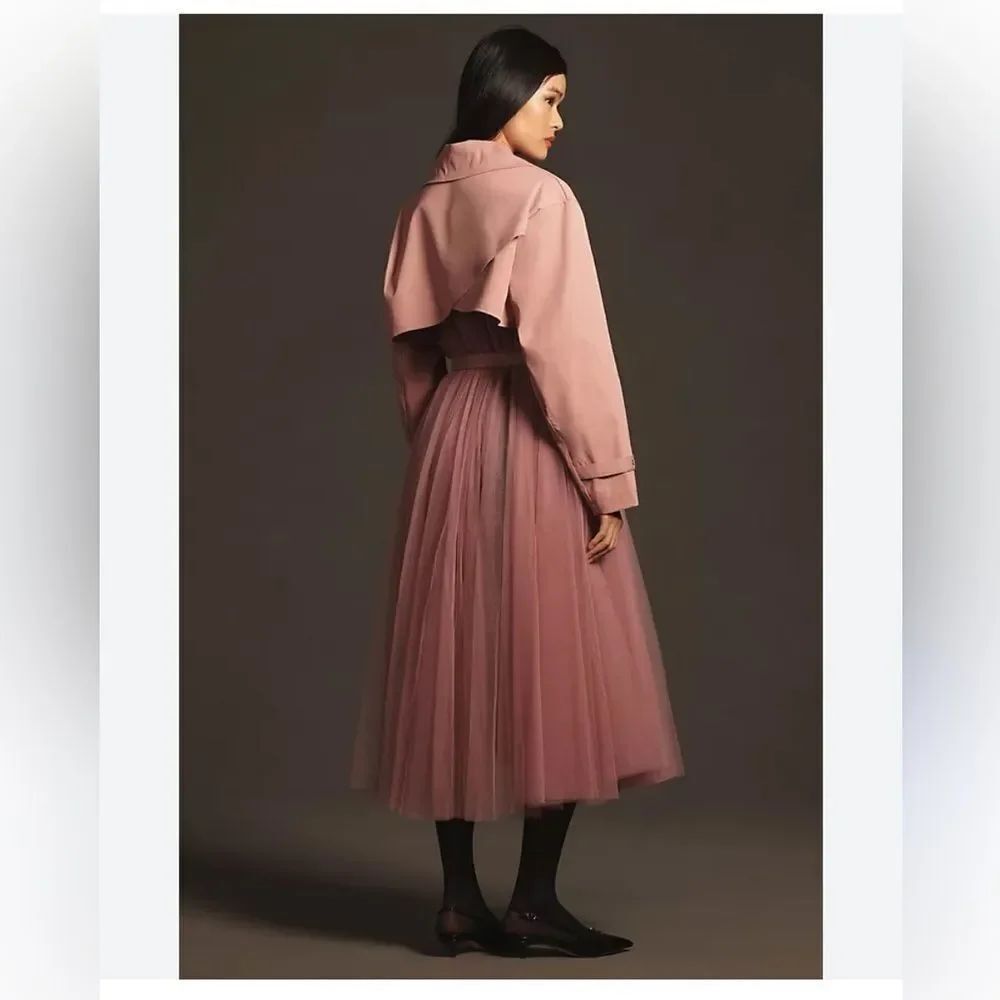 By Anthropologie Tulle-Skirted Trench Coat Anthropologie XL
